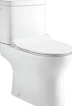 Duoblok Toiletten|Brico Van Marcke Duoblok Toilet Gustav I Pk Aanlsluiting I Quick Release & Soft-Close Toiletzitting I Randloos Toiletpot Wit