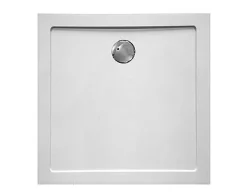 Douchebakken & Accessoires|Brico Van Marcke Go Douchebak Helion Vierkant Composiet Wit 80X80X3,5Cm