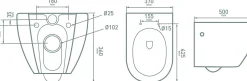 Wandclosetten|Brico Van Marcke Go Hangtoilet Randloos + Softclose En Take-Off Toiletzitting Wit 500X360X370Mm