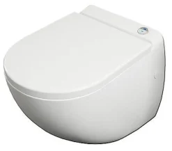 Wandclosetten|Brico Van Marcke Go Wandcloset Met Vermaler +Dubbele Spoeling 2/4L +Toiletzitting Wit