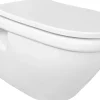 Wandclosetten|Brico Van Marcke Hangtoilet Flora Wit | Soft-Close & Quick Release Toiletzitting | Randloos Toiletpot