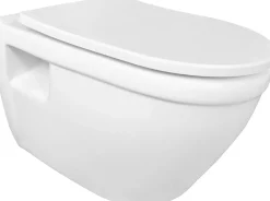 Wandclosetten|Brico Van Marcke Hangtoilet Flora Wit | Soft-Close & Quick Release Toiletzitting | Randloos Toiletpot