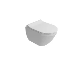 Wandclosetten|Brico Van Marcke Hangtoilet Perl Wit | Soft-Close & Quick Release Toiletzitting | Randloos Toiletpot