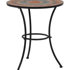 Brico Vidaxl Bistrotafel Mozaiek 60 Cm Keramiek Oranje En Grijs- Tuintafels
