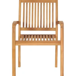 Brico Vidaxl Tuinstoelen Stapelbaar 2 St Massief Teakhout- Tuinstoelen