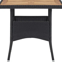 Brico Vidaxl Tuintafel Poly Rattan En Massief Acaciahout Zwart- Tuintafels
