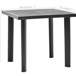 Brico Vidaxl Tuintafel 80X75X72 Cm Kunststof Antraciet- Tuintafels