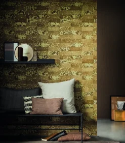 Brico Vinylbehang Op Vlies Orbit Goud- Vinylbehang