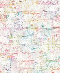 Brico Vinylbehang Regenboogbakstenen- Vinylbehang