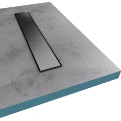Douchebakken & Accessoires|Brico Vlakke Betegelbare Douchebbak Met Lineair Verloop 120X 80 Cm Grijs