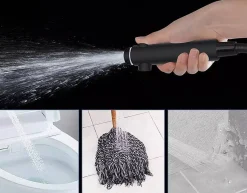 Douchekop|Brico Waterbesparende Douchekop Set - Mat Zwart - 5 Straalstanden