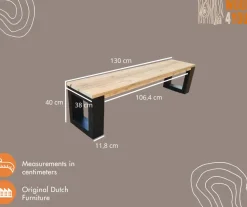 Brico Wood4You - Bankje - New Orleans - Steigerhout 130Lx40Hx38D Cm- Tuinbanken