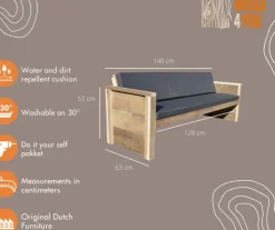 Brico Wood4You - Tuinbank Lucas - 140Lx57Hx72D- Tuinbanken