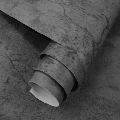Brico Zelfklevend Behang - Pvc - Betonlook - Cemento Grigio Scuro - 122Cmx10M- Vinylbehang