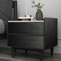 Brico Zelfklevend Behang - Vinyl - Zwart - Zwart Houtlook - Houtlook - Legno Nero - 122Cmx10M- Vinylbehang